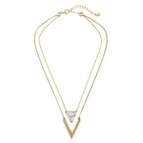 Preisvergleich Produktbild HAPPY LEMON Besondere Bekleidungszubehör Hübsches Art und Weise Schmuck Türkisstein Anhänger doppelte Halskette abnehmbare einfache Damen Kurze Claviclekette Mehr Stil