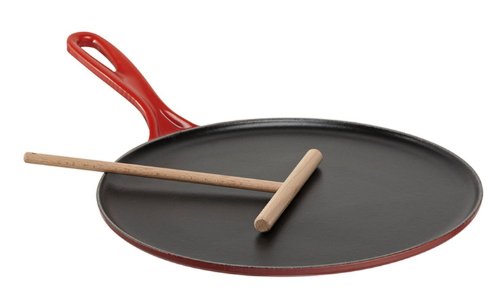 Le Creuset Enameled Cast Iron Traditional Round Crepe Pan, 10.25", Cerise by Le Creuset - Image 4