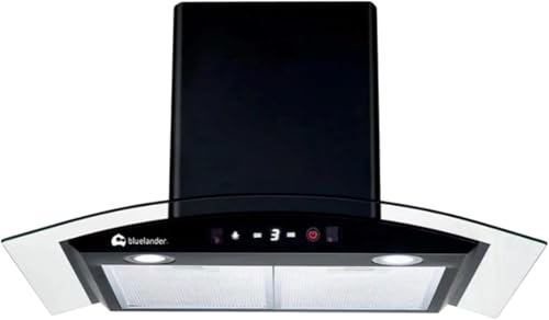 Lista de Campanas de Acero Inoxidable para Cocina los mejores 10. 48 Bluelander Campana de Cocina Botones, Acero Inoxidable, Campana Extractora de 3 Velocidades, 41.5 * 90 * 41 cm, Filtro de Carbón Activado, Campana para Cocina 90 cm, 110 V (90 cm...