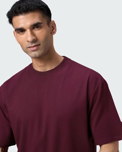Image of Wellbi Bamboo Oversized Half Sleeve T-Shirt for Men | Naturally Antibacterial & Eco-Friendly | Breathable Organic Bamboo Cotton Blend | Moisture-Wicking Sustainable Wear
