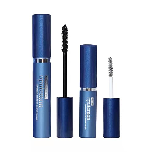 Oputemon Eyelash Slender Secret Recipe False Lash Effect Mascara & length Booster Lash Primer Mascara Bundle,Black,2Tube