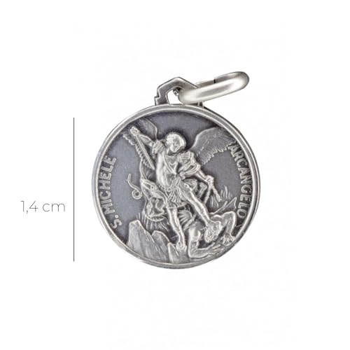 Medalla San Miguel de plata original para regalo de bautizo y comunión 3