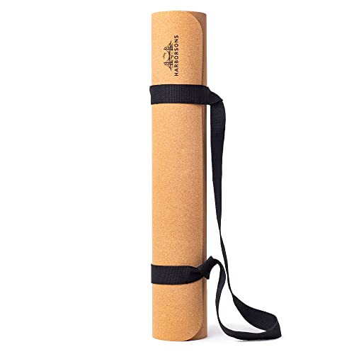 Luxury Cork Yoga Mat- Sweat Proof-Hot Yoga Mat 5Mm With Carrying Strap- Bikram Yoga Mat - Extra Thick Yoga Mats - Non Toxic Yoga Mat Large Xl Yoga Mat, Best Yoga Mats For Fitness & Pilates- Eco Friendly Yoga Mat Cork- Cork Floor Mat - Hot Yoga Mat Non Slip #TOP1