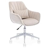 SYALEN デスクチェア ベロア チェア おしゃれ 椅子 キャスター クッション付き オフィスチェア ベルベット ダイニングチェア 韓国 インテリア かわいい ベージュ色 SLCH-06VBE