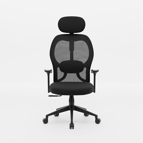 Green Soul New York Go Office Chair, High Back Mesh Ergonomic Home Office Desk Chair with 2D Adjustable Headrest & Lumbar Support, Knee-Tilt Mechanism & Strong Nylon Base