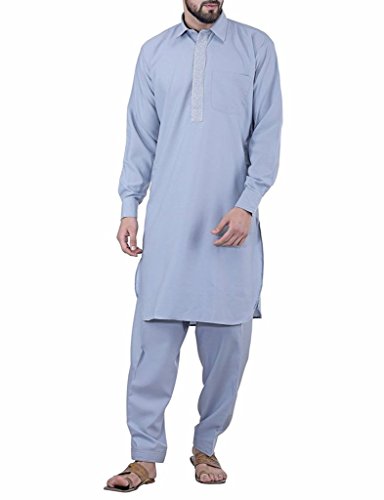 Pyjama kurta traditionnel bleu ciel pour vos moments de détente