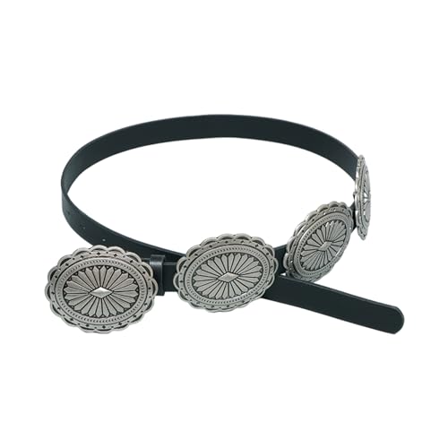 Adult PU Waist Belt With Carved Floral Buckle Ethnic Personality PU Waist Belts For Women Coat Dress Adjustable