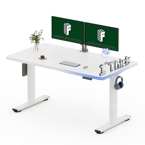 Image of FLEXISPOT 55 inchx28 inch Electric Standing Desk, White