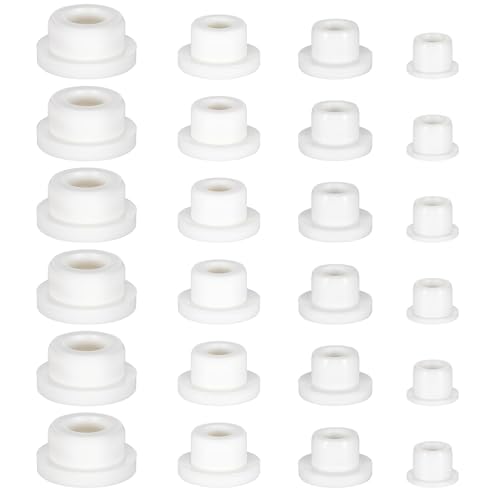 24 Pcs Bathtub Jet Covers, Rubber Holes Plugs Waterproof Bathtub Plug Set Stoppers Plugs 4 Sizes Tub Drain Cover Fit for 12, 14, 16, 22-23 mm Inner Diameter (White)