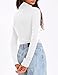 QOAAIE Mock Turtleneck for Women Long Sleeve Tops Ruffle Sleeve Office Shirts Casual Loose Tunic Blouses White M