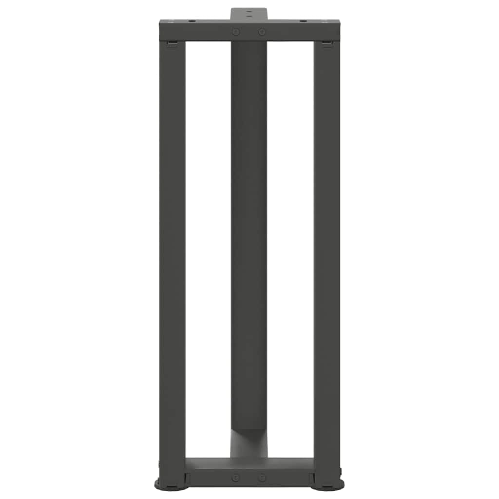 Nogi do stołu konsolowego w kształcie litery T ze stali malowanej proszkowo, 2 sztuki antracytowe, 38 x 25 x (72-73) cm z regulowanymi nóżkami poziomującymi, stabilne nogi meblowe do konsoli