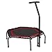 Trampolino da fitness Hexagon di Ultrasport, trampolino compatto da 126 cm per l'allenamento fitness a casa, telo elastico di alta qualità, super dinamica di salto, testato GS, Rosso-Nero