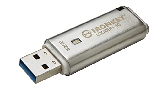 Image of Kingston Ironkey Locker+ 50 32GB Encrypted USB Flash Drive | USB 3.2 Gen 1 | XTS-AES Protection | Multi-Password Security Options | Automatic Cloud Backup | Metal Casing | IKLP50 /32GB