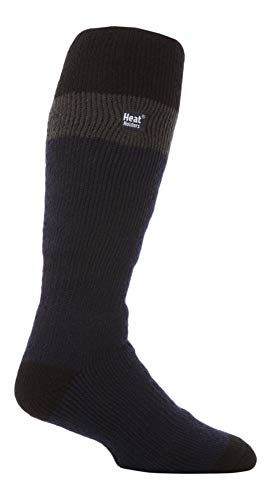 HEAT HOLDERS - Homme Hautes Chaudes Thermique Ski Chaussettes pour Bottes (39/45, Navy/Black) Cover