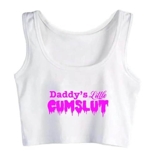 A Little Bit Dramatic Design Sexy Slim Fit Crop Top Girl Humorous Flirtatious Style Tank Tops White