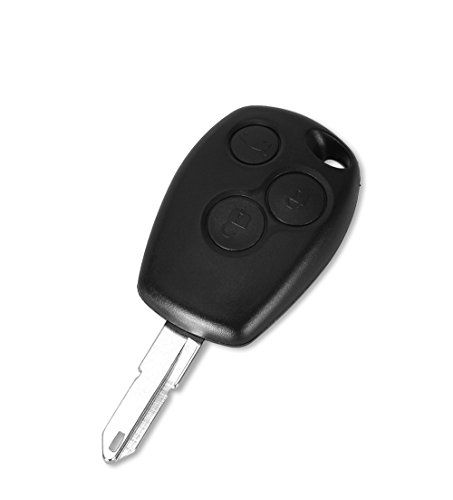 PHONILLICO Coque clé pour Renault Trafic Master Clio Kangoo Opel Movano Vivaro - 3 Boutons - Télécommande Plip avec Emplacement Pile