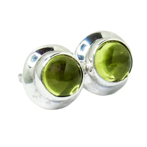 Boucle d'oreille en péridot naturel rare et argent 925 au design minimaliste