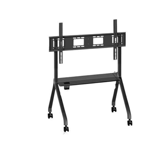 Support mobile pour téléviseur et chariot pédagogique à roulettes noir universel