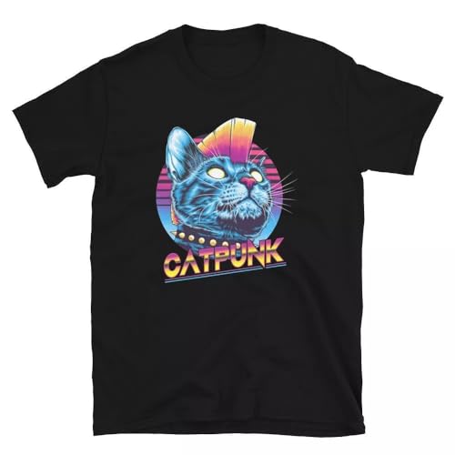Cat Punk Retro Funny Cat Lovers Pet Lovers Funny Cute Gag T-Shirt