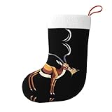 YYHHAOFA Tibetische Antilope Essen Süßes Essen Bild Weihnachtssocken Strumpf Festival Große Kapazität Bedruckte Socken Dekoration