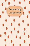 Orange Dot Pattern Cover: Accounting Ledger Book for Tracking Income & Expense, come with undated calendar, Size 6”x9”, 120 Pages.