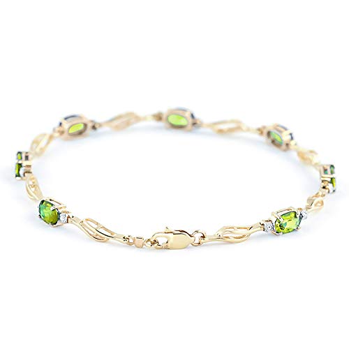 Galaxy Gold GG 3.39 Carat 14k Solid Gold Tennis Bracelet Peridot Diamond2