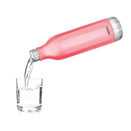 Image of Milton Thermosteel Duo Deluxe Vacuum Insulated Flask, 1L (Silver) & Milton Bliss 900 Thermosteel Water Bottle, 820 Ml (Pink)