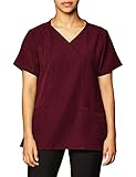 WonderWink Women's Scrubs Four Way Stretch Y-Neck Top, Wine, Large