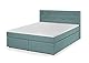 Traumnacht Boxspringbett, mit 7-Zonen Tonnentaschenfederkernmatratzen (H2) und Komfortschaumtopper, leichter Aufbau, produziert nach deutschem Qualitätsstandard, 180 x 200 cm in türkis