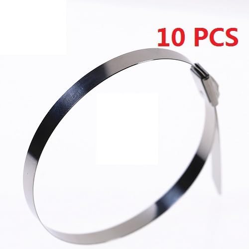 Metal Cable Ties with, Stainless Steel Ca 304Material Stainless Steel Metal Cable Ties Tie Zip Wrap Exhaust Heat Straps Induction Pipe Cable Tie Shovels & Rope(4.6-100mm)