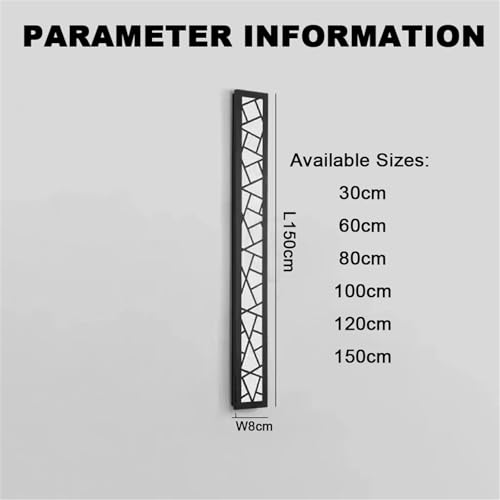 Applique murale LED 120CM noire dimmable avec télécommande pour jardin