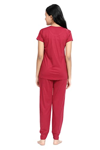 Image of Kids Night Suit for Girls - Cotton Set of Pyjama & T-Shirt Sleepwear - Lightweight & Comfortable Night Wear for Kids