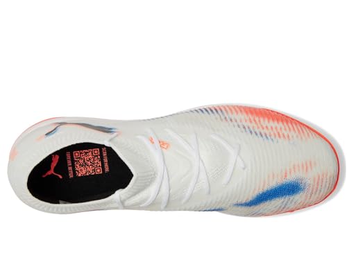 PUMA Puma Men's Future Match Turf Trainer Soccer Cleats, White-Black-Glowing Red AH25, 10