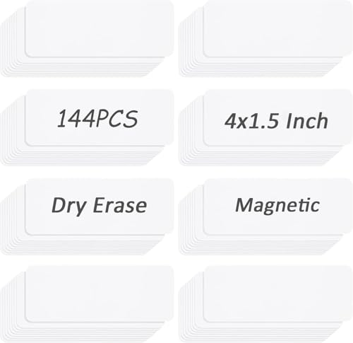 Étiquettes magnétiques effaçables DAJAVE de 144 pièces pour tableau blanc de bureau