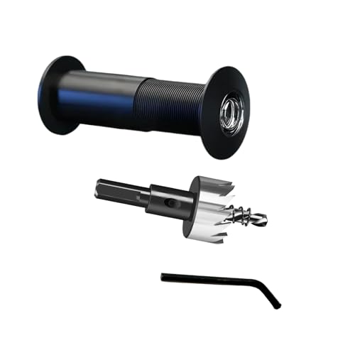 Judas de porte en laiton avec foret de 16 mm et cache-trous pour porte d'entrée de 3,5 cm à 5,3 cm Lentille Optique Haute Définition, avec Cache d'Intimité...
