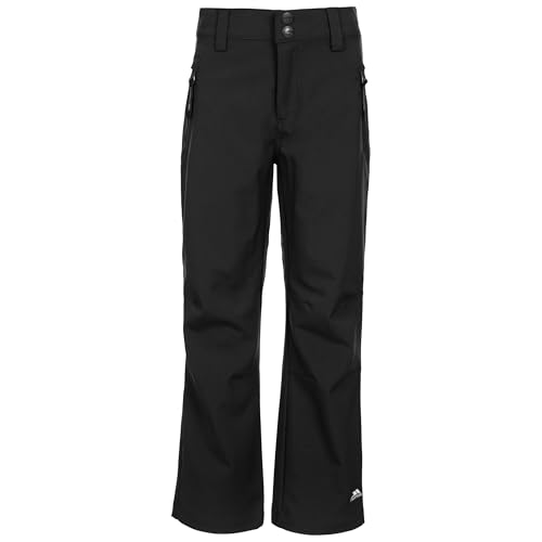 Trespass Kids Walking Trousers Softshell Pants Lightweight Windproof Aspiration Black