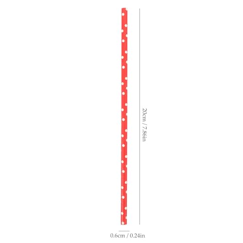 Pitillos de papel rojos con puntos 100 pcs 19.7 cm miniatura 7