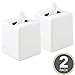 mDesign Modern Square Plastic Paper Facial Tissue Box Cover Holder for Bathroom Vanity Countertops, Bedroom Dressers, Night Stands, Desks and Tables - 2 Pack - White