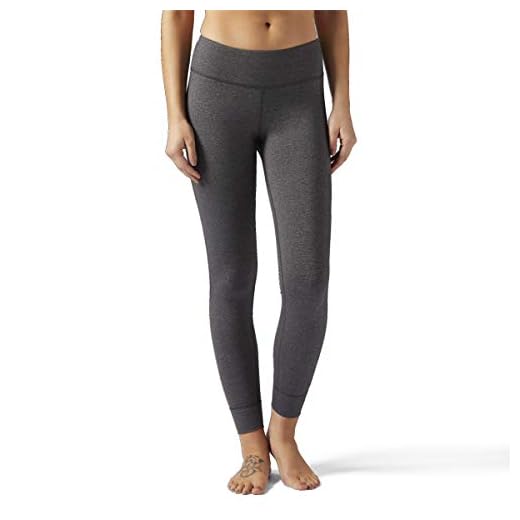 Reebok Lux Tight Leggings, Dark Grey Heather, Small