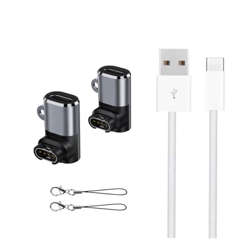 Adaptador de carga USB-C para Garmin Watch con cable USB C de 1 m (2 + 1 unidades) para Garmin Fenix 7/7X/7S/6, Forerunner 165/965/955/955/945/265/55/45, Vivoactive 5/4S, Venu 3/3S/2S/SQ, Epix Pro 2,
