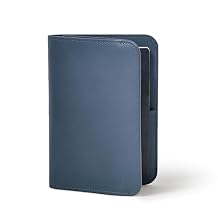 Distil Union Passport Cover+ | RFID-Shielded Premium Full-Grain Leather | Fits Passport, Cards, Cash, and More | Slim Travel Wallet and Organizer Navy