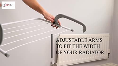 DIVCHI 5 Bar Radiator Folding Airer Radiator Towel Holder Clothes Dryer Drying Rack Rail