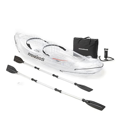 Kayak hinchable transparente con accesorios Paros InnovaGoods 312 cm 2 plazas