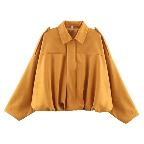Veste en daim femme col à revers chic pour la mi-saison