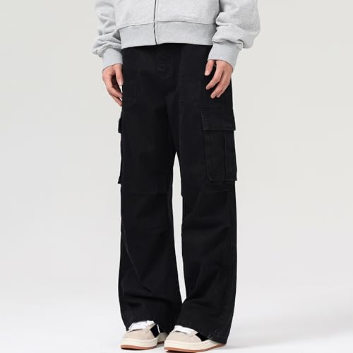 XYXIONGMAO Men's Streetwear Baggy Black Tactical Pants Hip Hop Casual Cargo Pants Multi Pocket Loose Techwear Sweatpants4