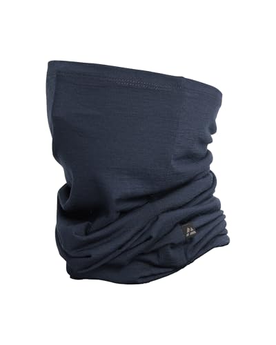 DANISH ENDURANCE 100% Merino Wool Snood Lightweight Neck Gaiter Multifunctional for Men and Women Unisex Dark Navy One Size