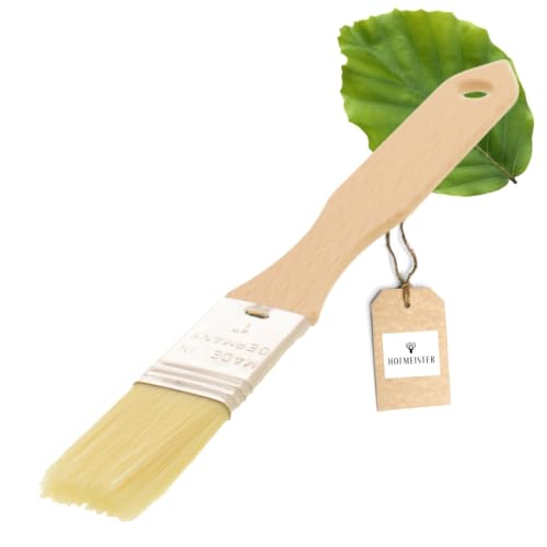 HOFMEISTER® Pinceau de ménage Pinceau de pâtisserie Plat en Soie Naturelle - 100% Made in Germany, Largeur : 1 Pouce, 20 x 2,4 cm