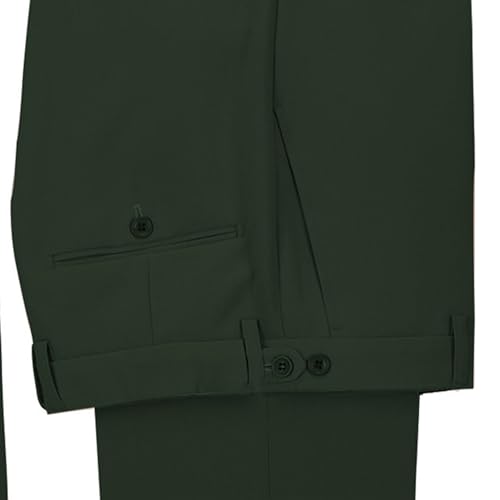 Image of Men's 2 Piece Suit with Metal Clasp Slim Fit Suit Stylish Business Pants Casual Wedding Grooms Tuxedo Suit