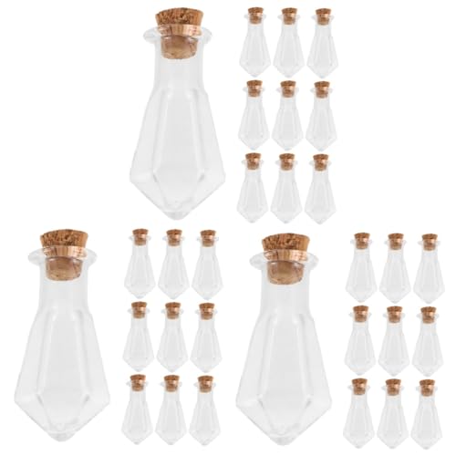 GREENADSCAPE 30 Piezas De Vidrio Botella De Los Deseos Botellas De Con Tapas Vasos De Botella De Agua Con Pajita Mini Botellas De Sellado Botellas De Agua Recargables Mini