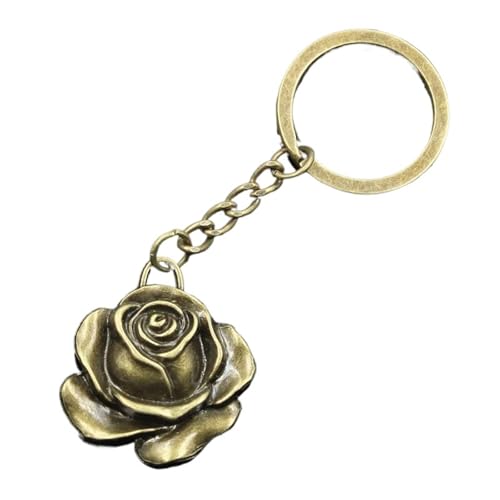Porte-clés voiture hommes chaîne métal cadeau idéal avec pendentif fleur chic